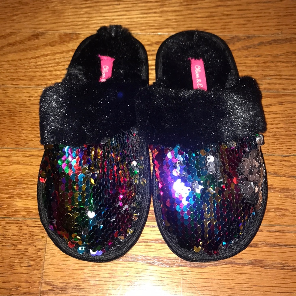 Olive & Edie Sparkly Slippers Size 11/12